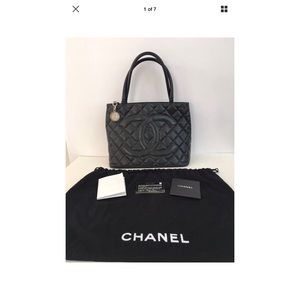 Authentic CHANEL Caviar Quilted Medallion Tote